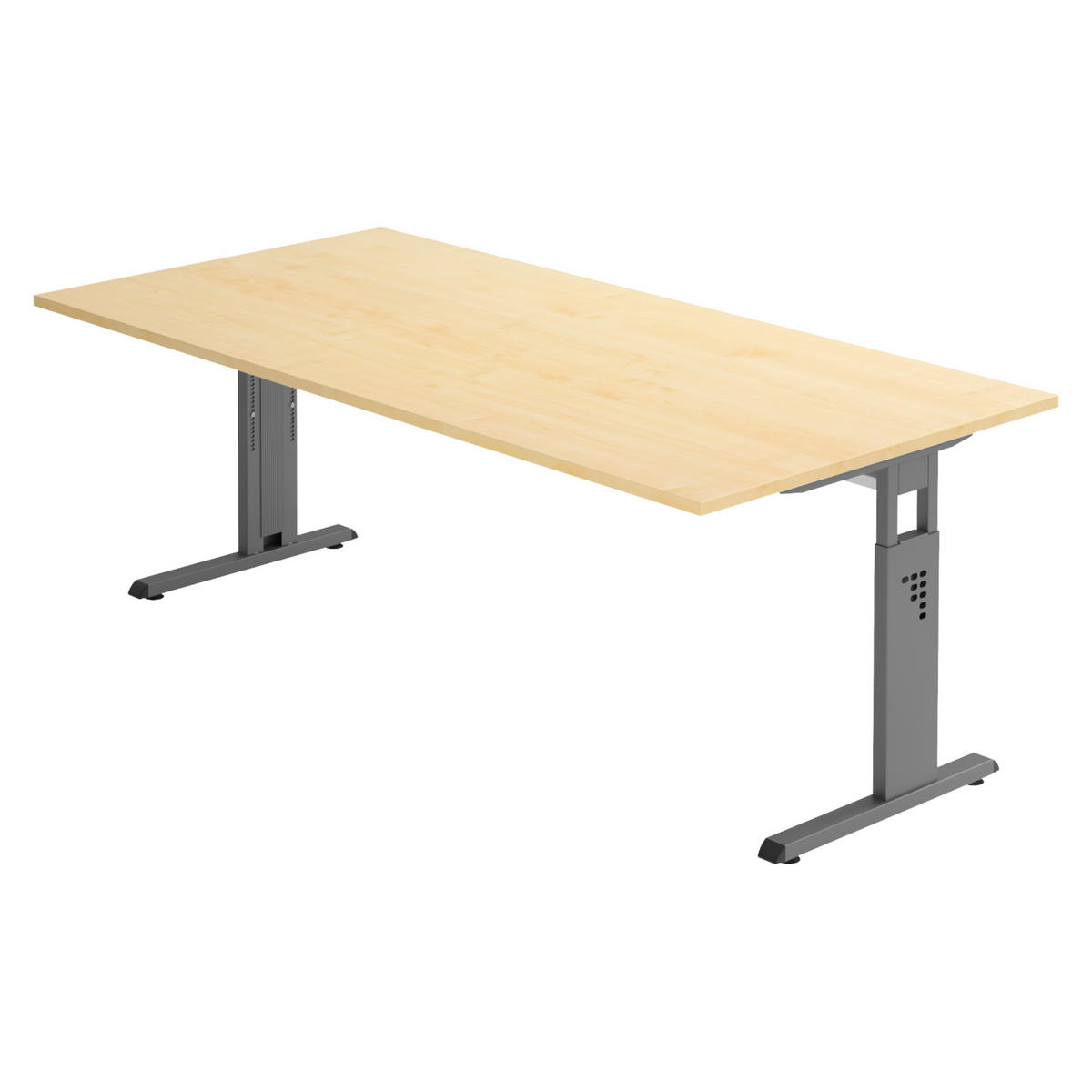 SCHREIBTISCH Serie-O 100/200/74 cm in Ahornfarben/Graphitfarben - Ahornfarben/Graphitfarben, Holzwerkstoff (100/200/74cm) - bümö