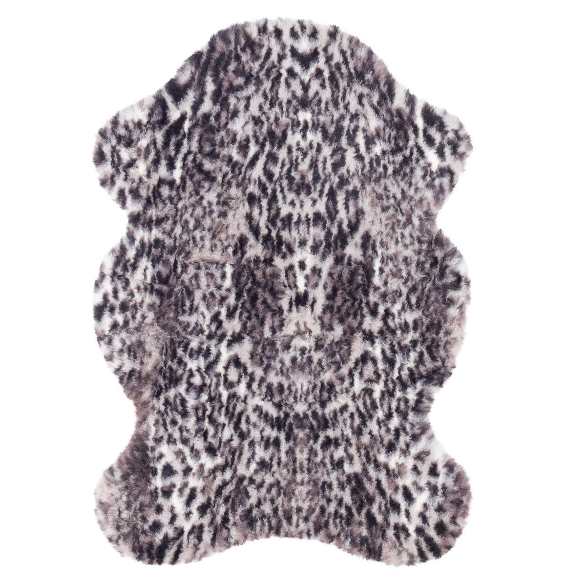 LUXUS SUPER SOFT FELLTEPPICH PEARL LEOPARD SHAPE - Schwarz, Textil (100/140cm) - Pergamon