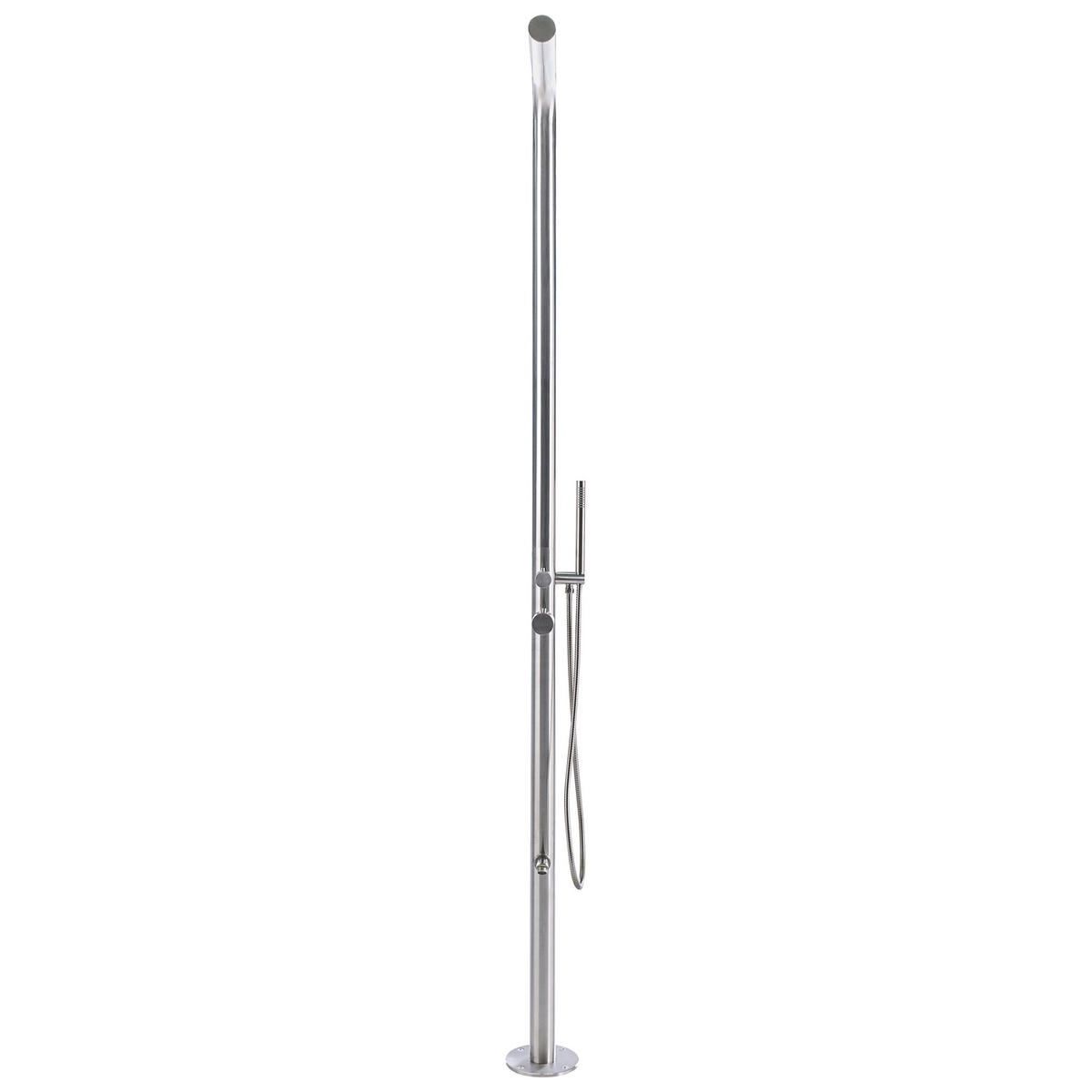 FREISTEHENDE Gartendusche Silber Sorapata - Silberfarben, Metall (57/230/17cm) - Beliani