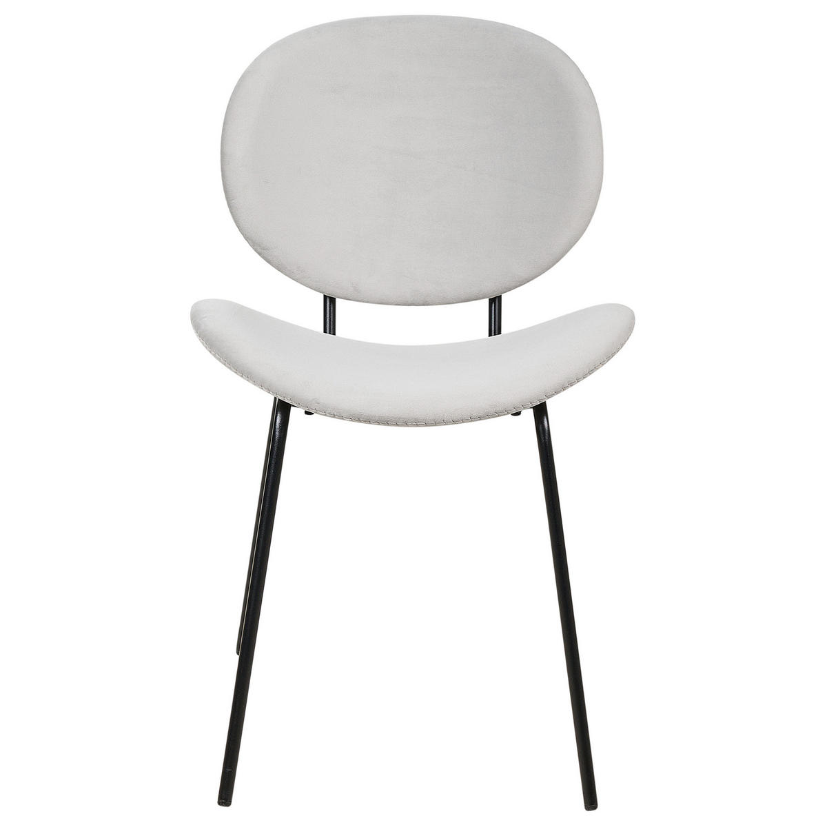 ÉTKEZŐSZÉK 2 darabos Szett Bársony világosszürke/fekete Luana - világosszürke/fekete, textil (50/80/58cm) - Beliani