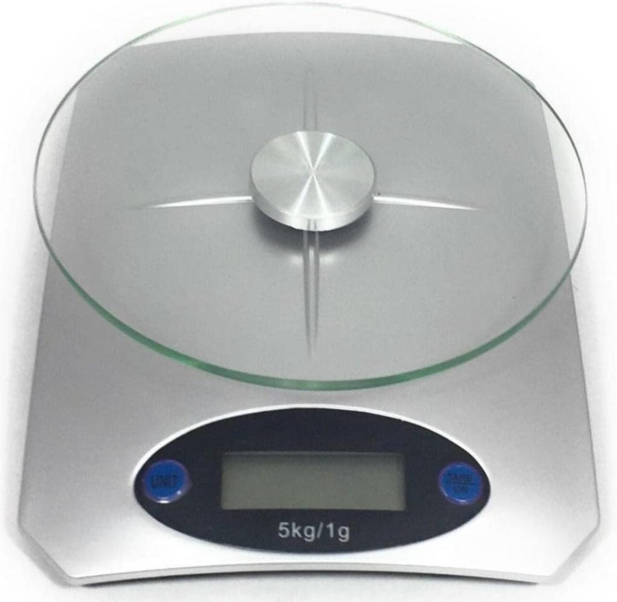 KÜCHENWAAGE Edelstahl 5kg, Digital, Wiegeteller, Feinwaage, Briefwaage, Grammwaage, Präzision, Tara, LCD, Kochen, Backen, Waage, Präzise, - Silberfarben, Kunststoff - Mia