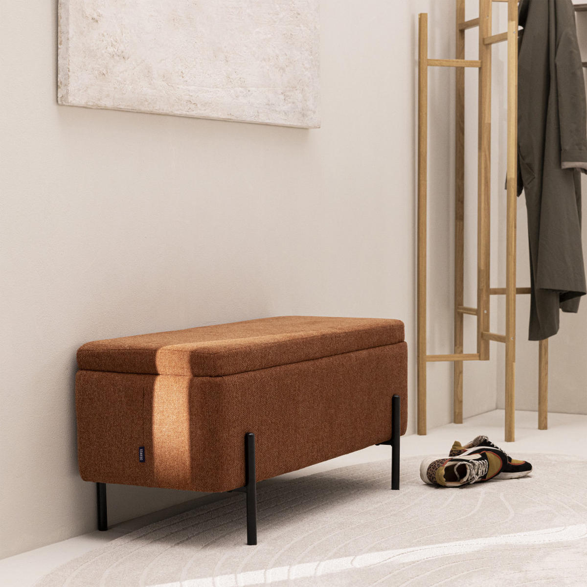 SITZBANK aus Stoff und Metall L100cm - KOS - Rost - Rostfarben, Textil (100/46/44cm) - Drawer