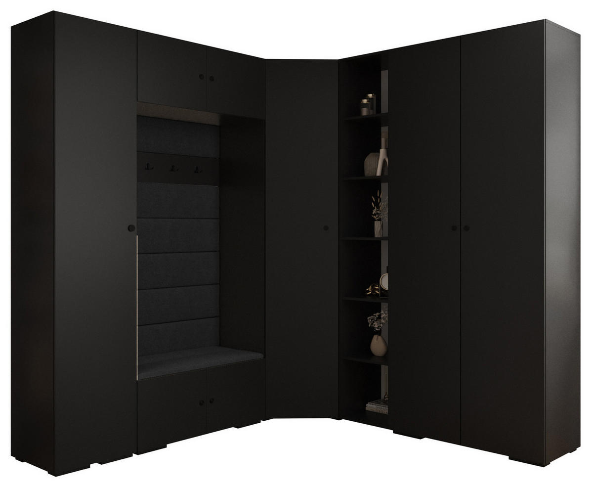 GARDEROBEN-SET 236,7/231,7/47 - Schwarz, Holz/Metall (181.7/236.7/47cm) - Abiks Möbel