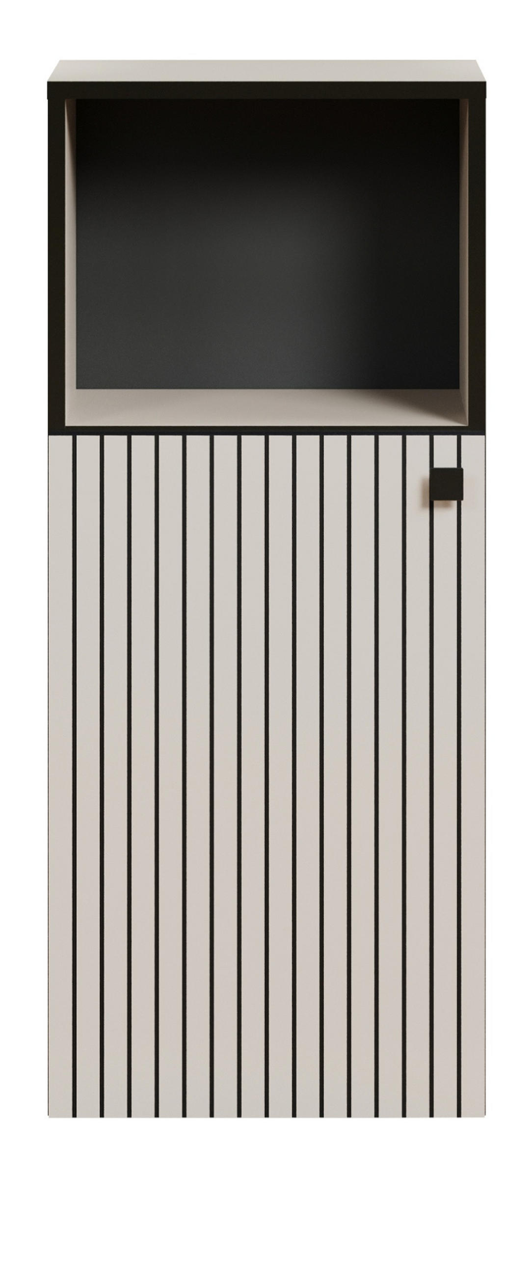 BADKOMMODE Kaschmir, grau 40 x 95 cm, Badschrank in modernem Design - Schwarz/Grau, Holzwerkstoff/Metall (31/95/40cm) - Top.Furn