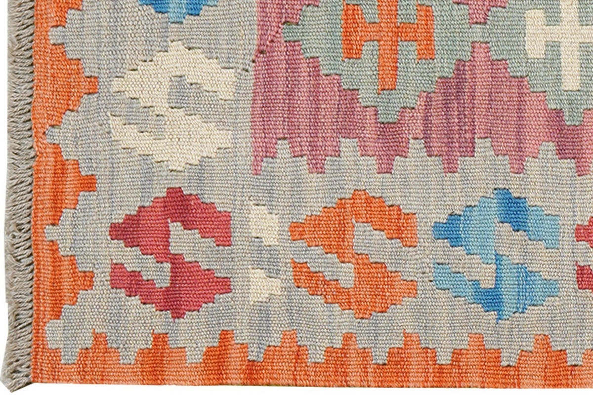 KELIM-LÄUFER handgewebt Gashgai Rosa 191/60 cm Schurwolle - Pink, Textil (60/191cm) - Looma