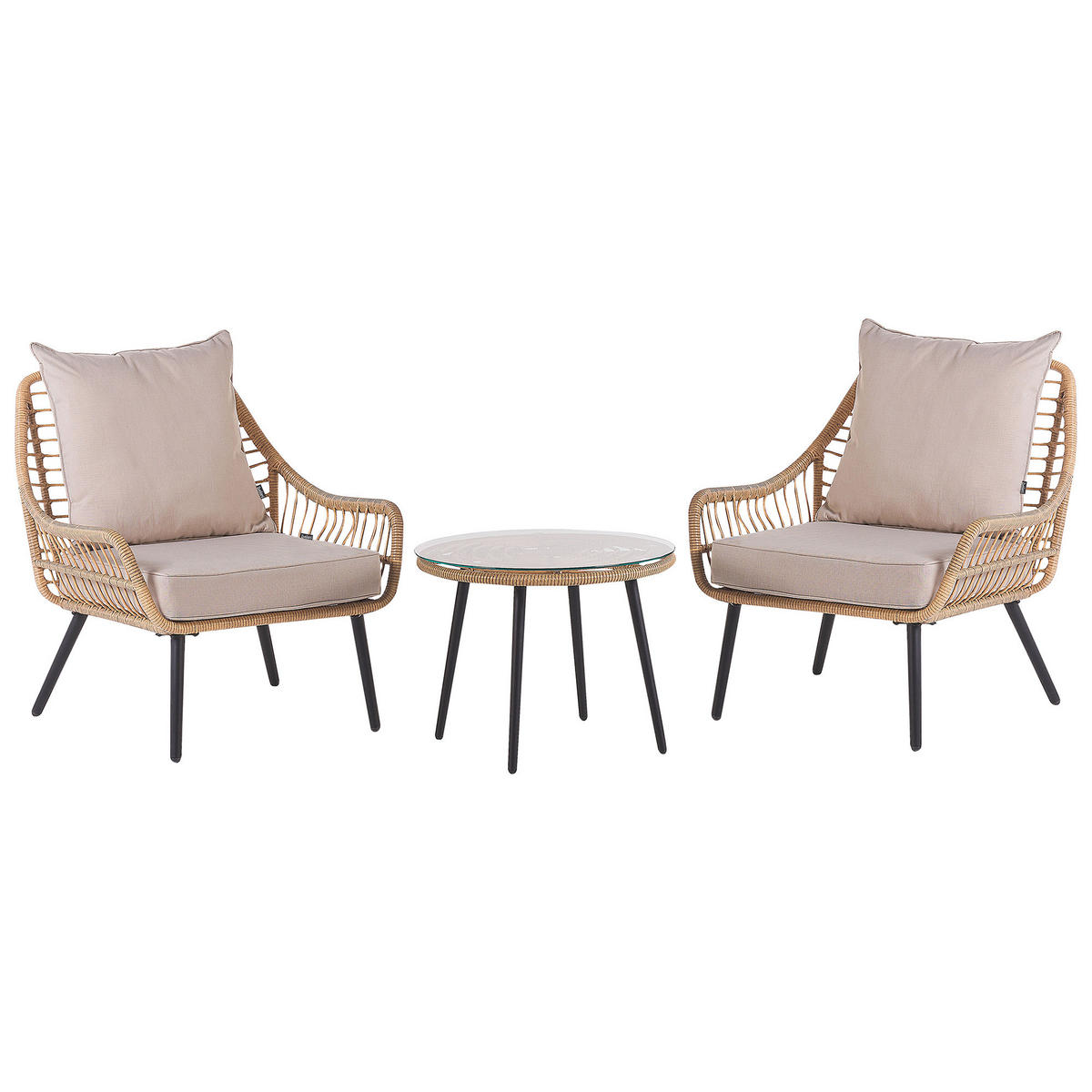 OUTDOOR-KISSENBEZUG Set Beige Laureto - Beige, Textil (56/52cm) - Beliani