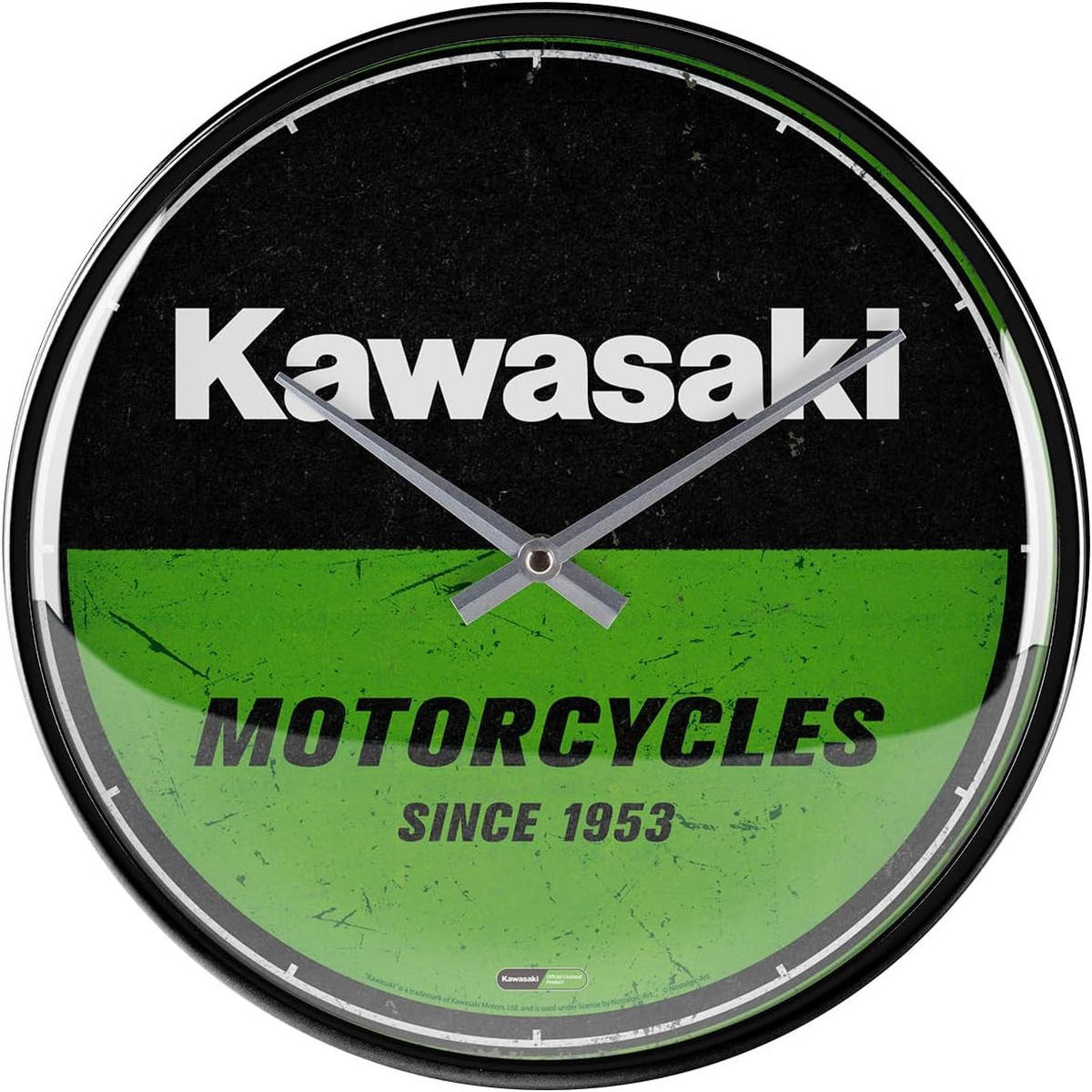 WANDUHR 31 cm Kawasaki Motorcycles - Multicolor, Metall (31/31/5cm) - Nostalgic-Art