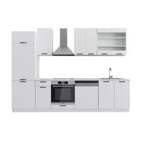 KÜCHENZEILE Fame-Line Weiß Landhaus/Weiß 300 cm, AP Marmor - Creme/Weiß, Holzwerkstoff (300/81.6/60cm) - Vicco