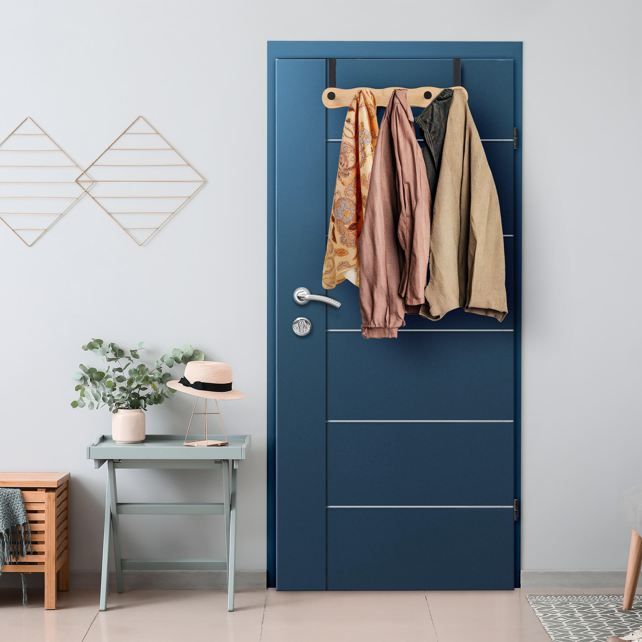 TÜRGARDEROBE - Multicolor, Holz/Metall (40.5/14/7.5cm) - Relaxdays