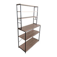 KÜCHENREGAL - Schwarz, Holzwerkstoff/Metall (100/167/40cm) - Relaxdays