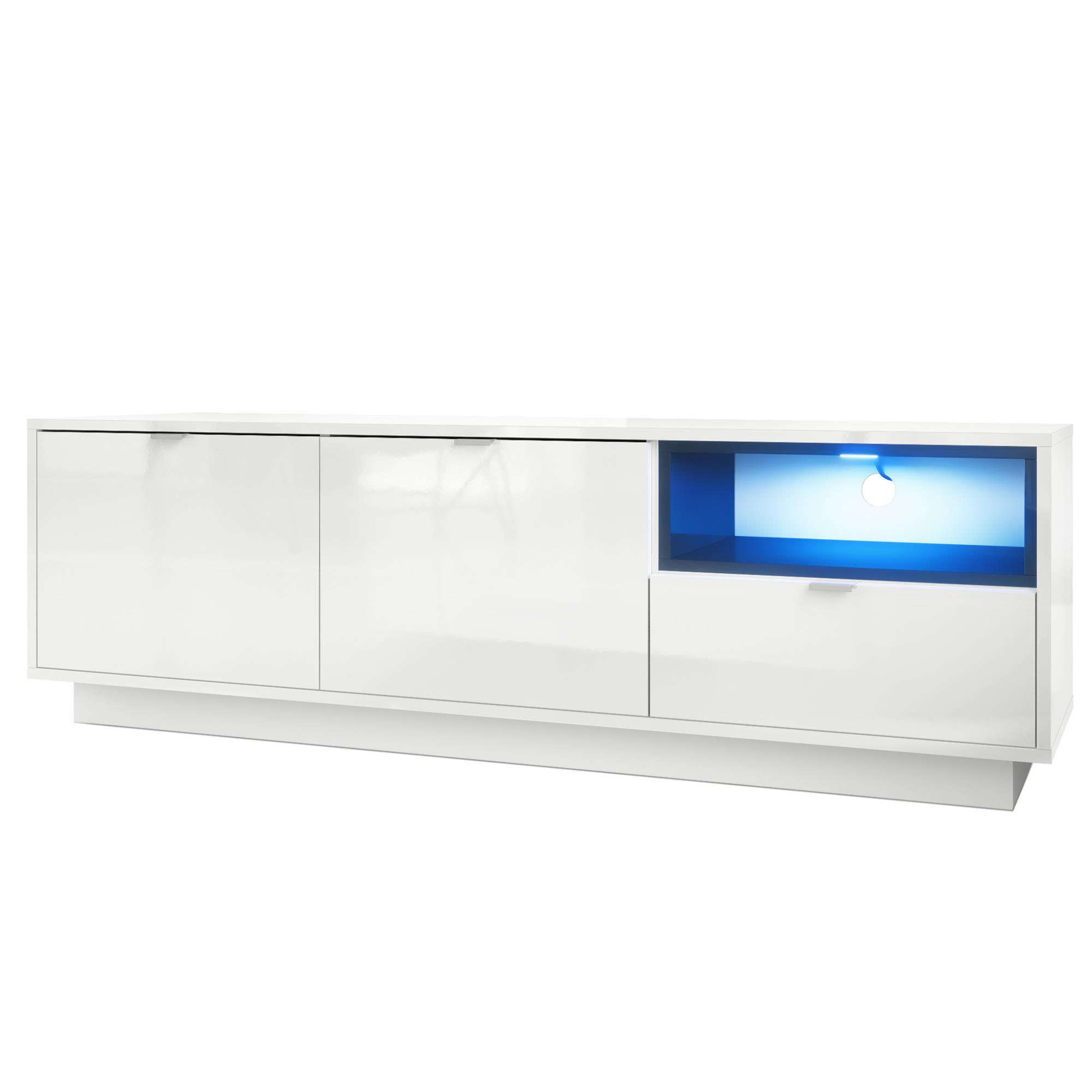 LOWBOARD Metro Einsatz in Schwarz Hochglanz - Schwarz Hochglanz, Holzwerkstoff (153/48/38cm) - Vladon