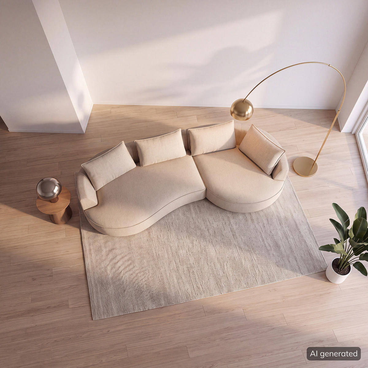BIGSOFA - Taupe/Schwarz, Kunststoff/Textil (322/82/154cm) - home24