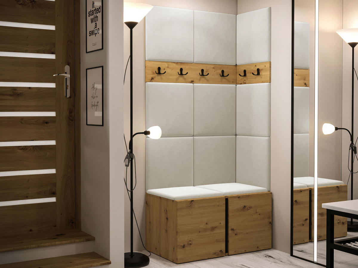 GARDEROBEN-SET Orion I - Beige/Eiche Artisan, Holzwerkstoff/Kunststoff (84/186/46cm) - MIRJAN24