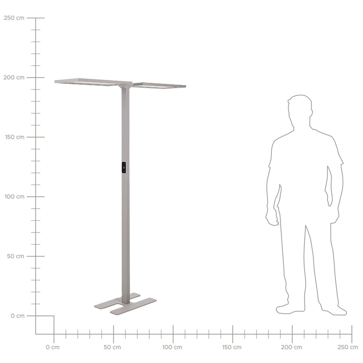 STEHLAMPE Sculptor 30/135/197 cm - Silberfarben, Metall (30/135/197cm) - Beliani