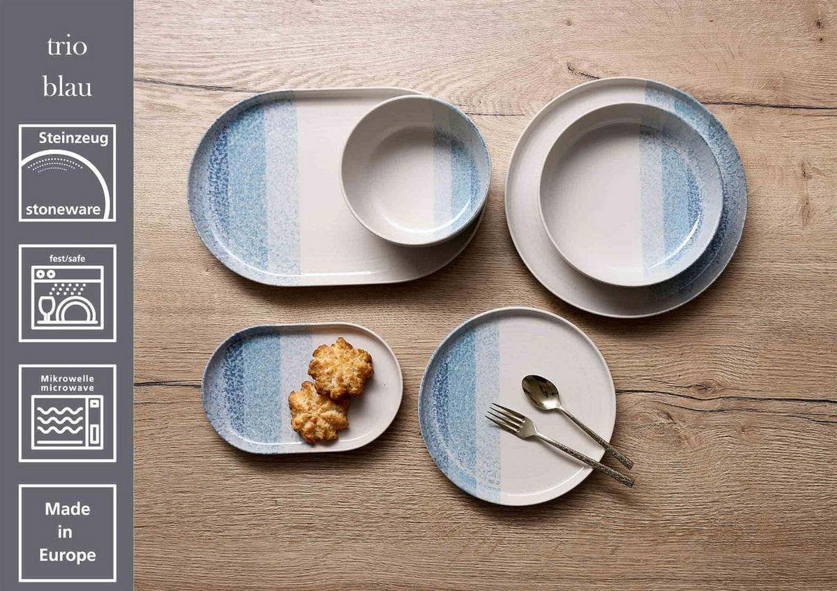 BASIC-SET Trio Blau 12er Set - Blau, Keramik (2/2/2cm) - Ritzenhoff Breker