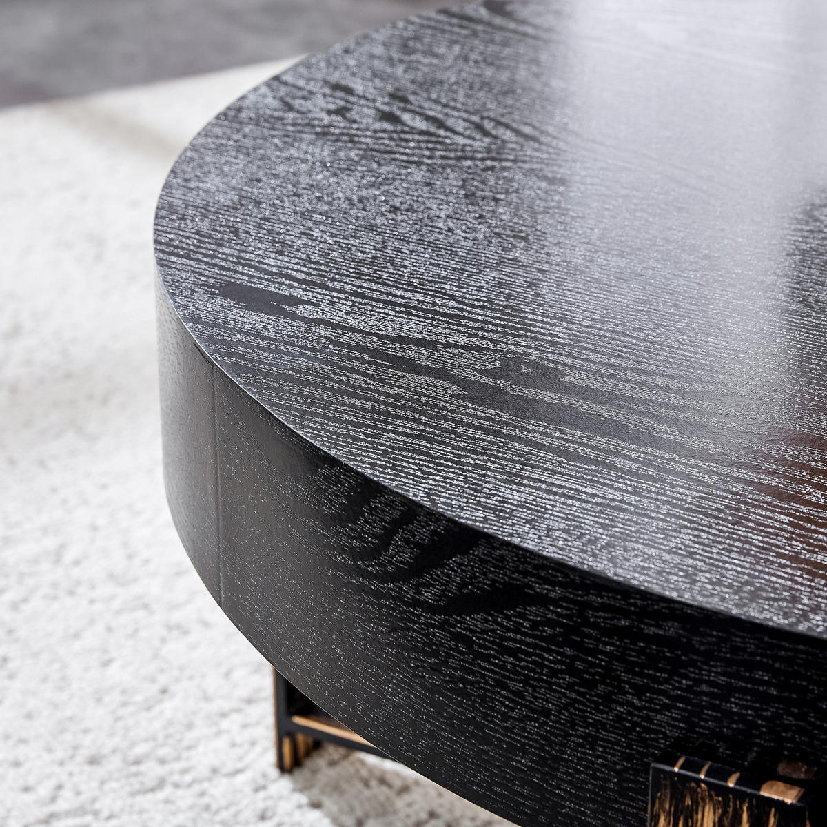 COUCHTISCH DE-002 Retro Schwarz/Antikbronze - Schwarz, Holzwerkstoff (68/68/36cm) - ComfortXL