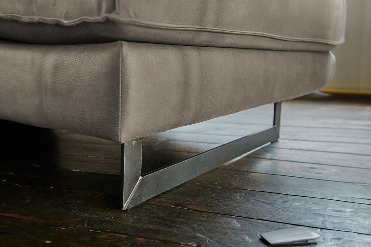 SOFA VILNIUS Anthrazit Kunstleder - Anthrazit/Schwarz, Textil (166/85/99cm) - KAWOLA