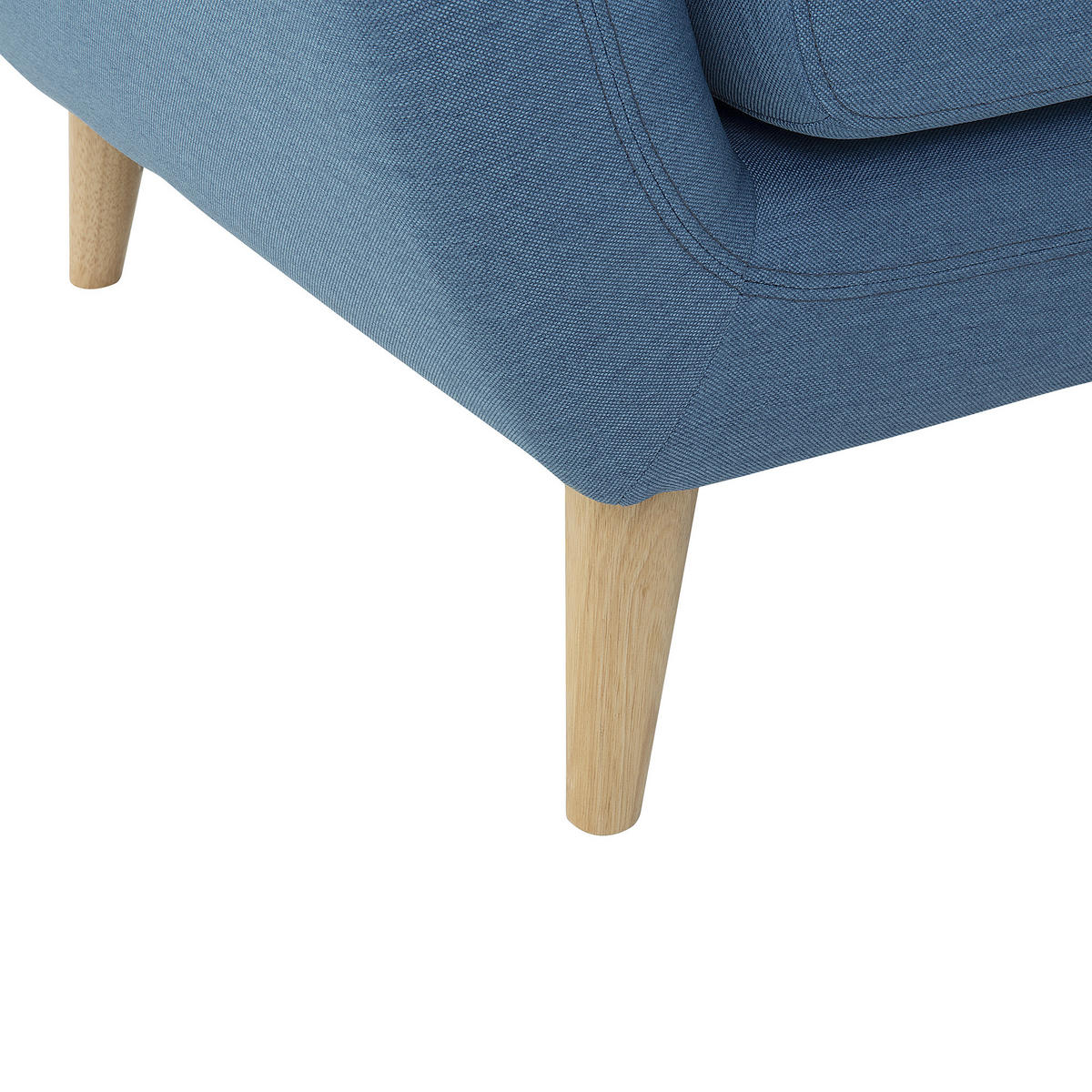 3-SITZER-ECKSOFA Polyester Blau rechtsseitig Motala - Blau, Textil (176/138cm) - Beliani