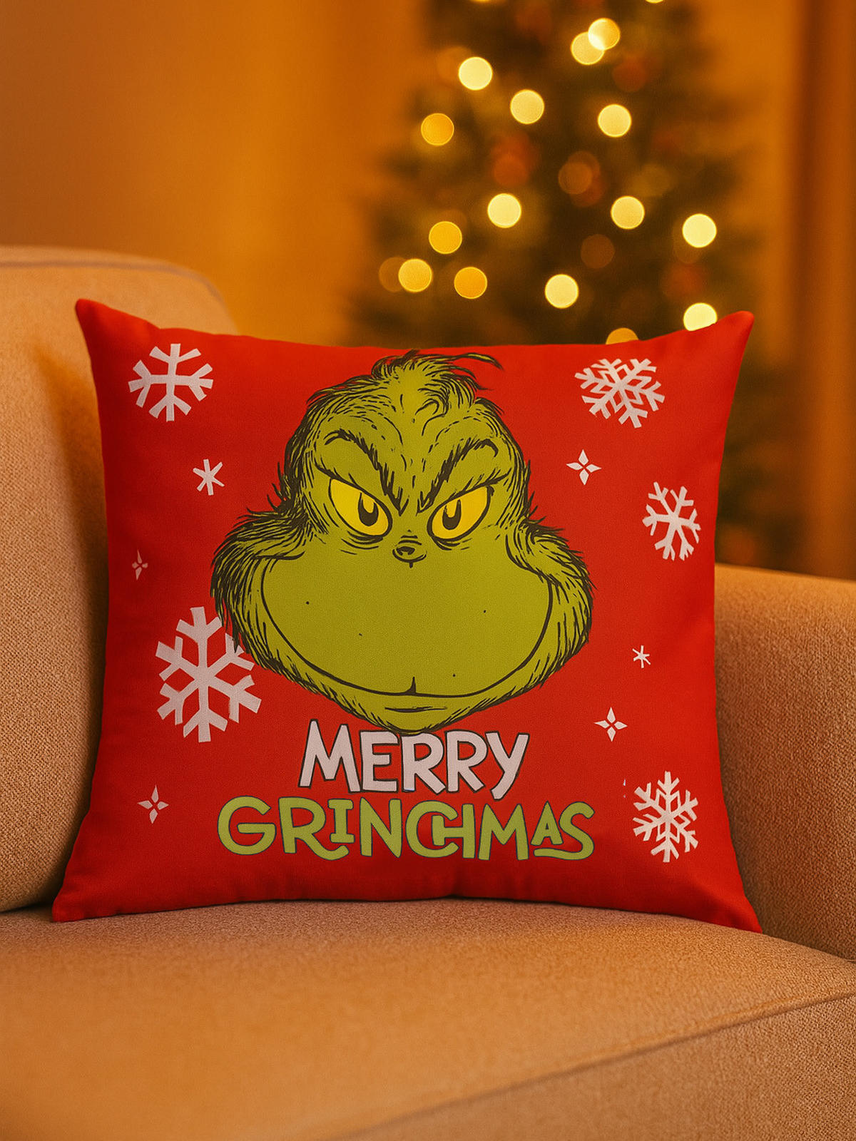 ZIERKISSEN The Grinch Rot 40 x 40 cm - Rot, Textil (40/40/10cm) - United Labels