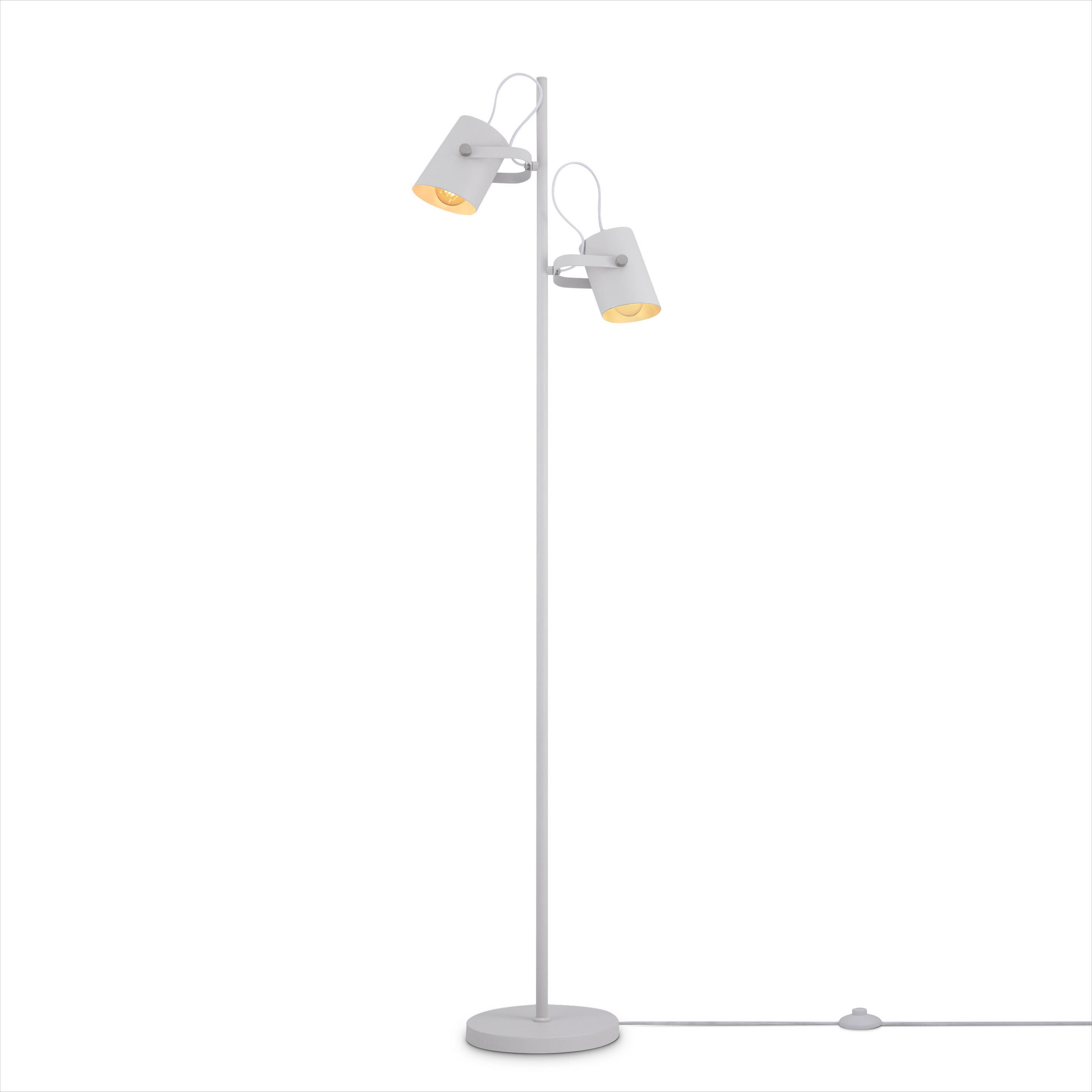 STEHLEUCHTE Karl - Weiß, Metall (41.1/25/162.1cm) - Paco Home