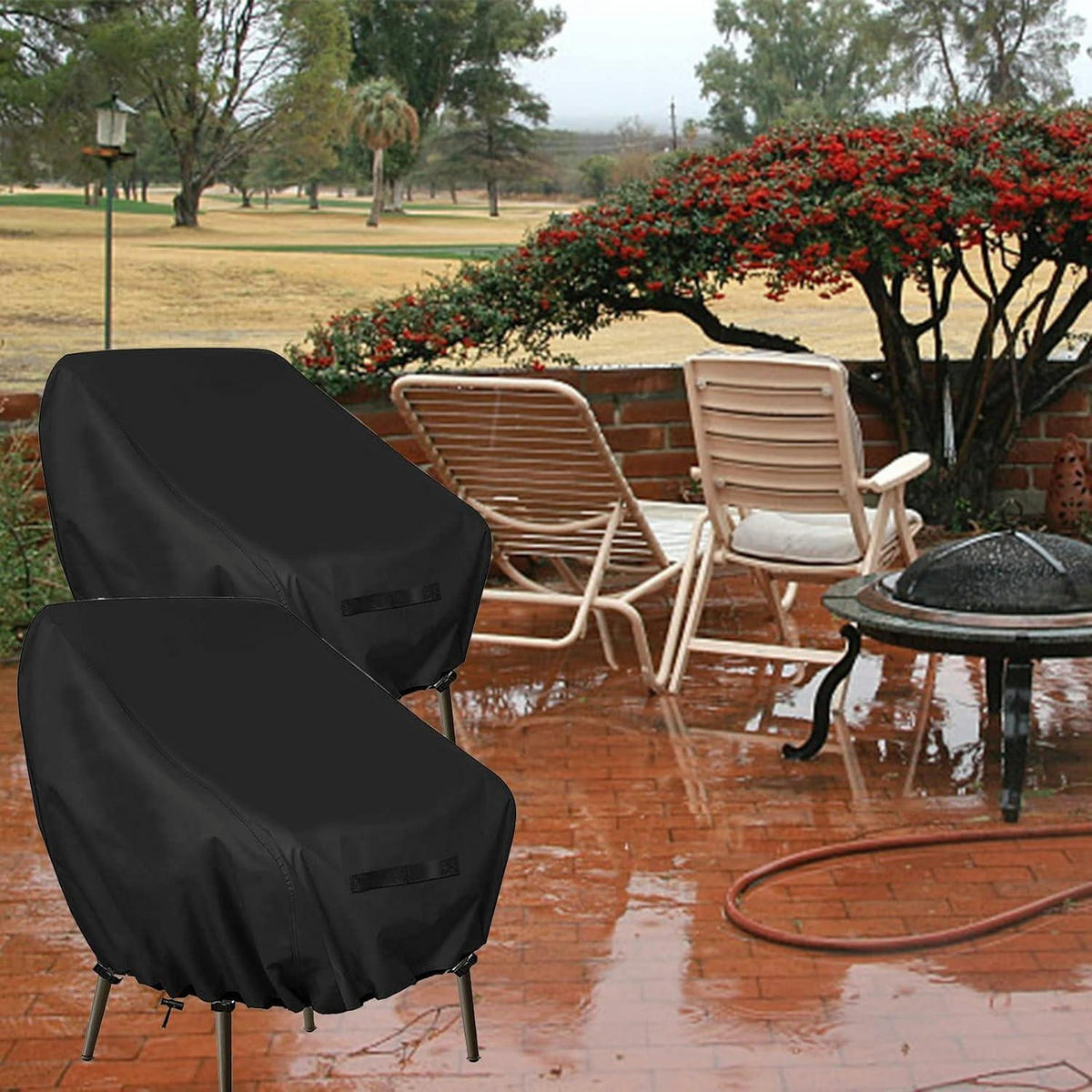 GARTENSESSEL Abdeckung 2-teiliges Set 89 x 97 x 74 cm - Schwarz, Kunststoff (20/3/25cm)