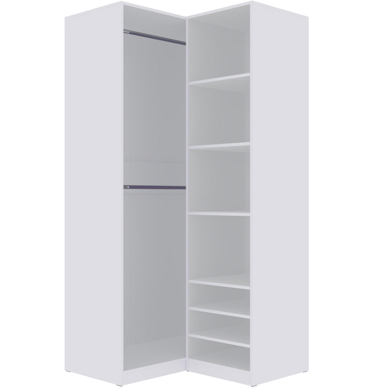 OFFENER-GARDEROBENSCHRANK TRES N/B Weiß 150/206/51 cm - Weiß, Holzwerkstoff (150/206/51cm) - Marmex Möbel