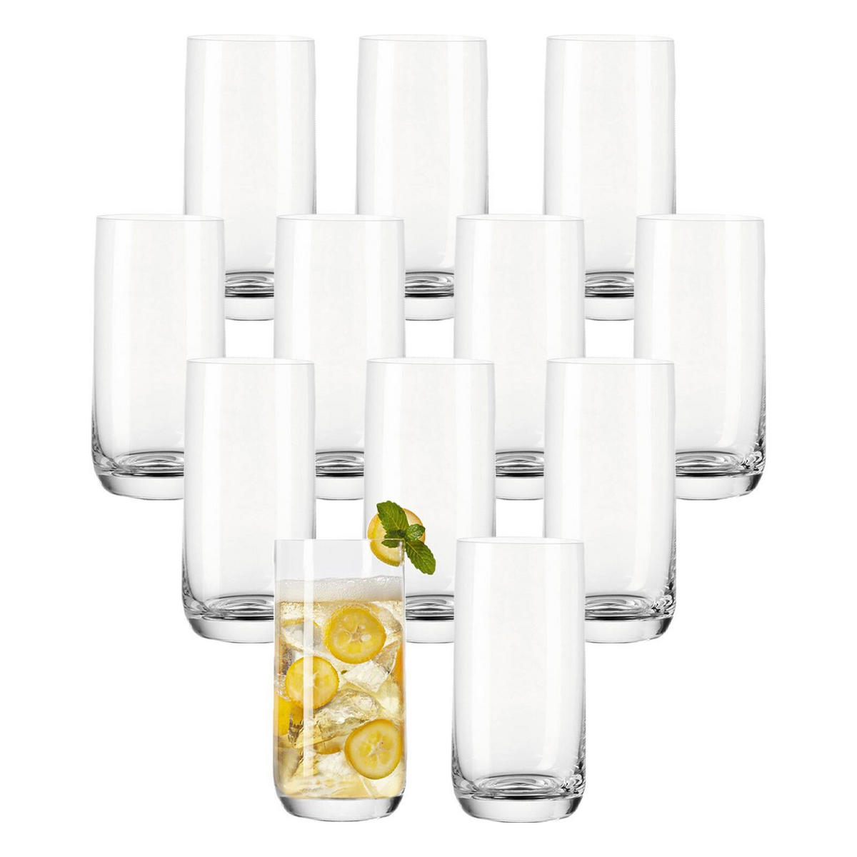 TRINKGLAS Daily transparent 330 ml 12er Set - Transparent, Glas (0.33L) - Leonardo Living