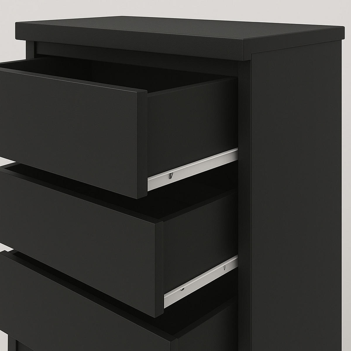 KOMMODE bella3 - Schwarz, Holzwerkstoff (60/76/35cm) - roe furniture