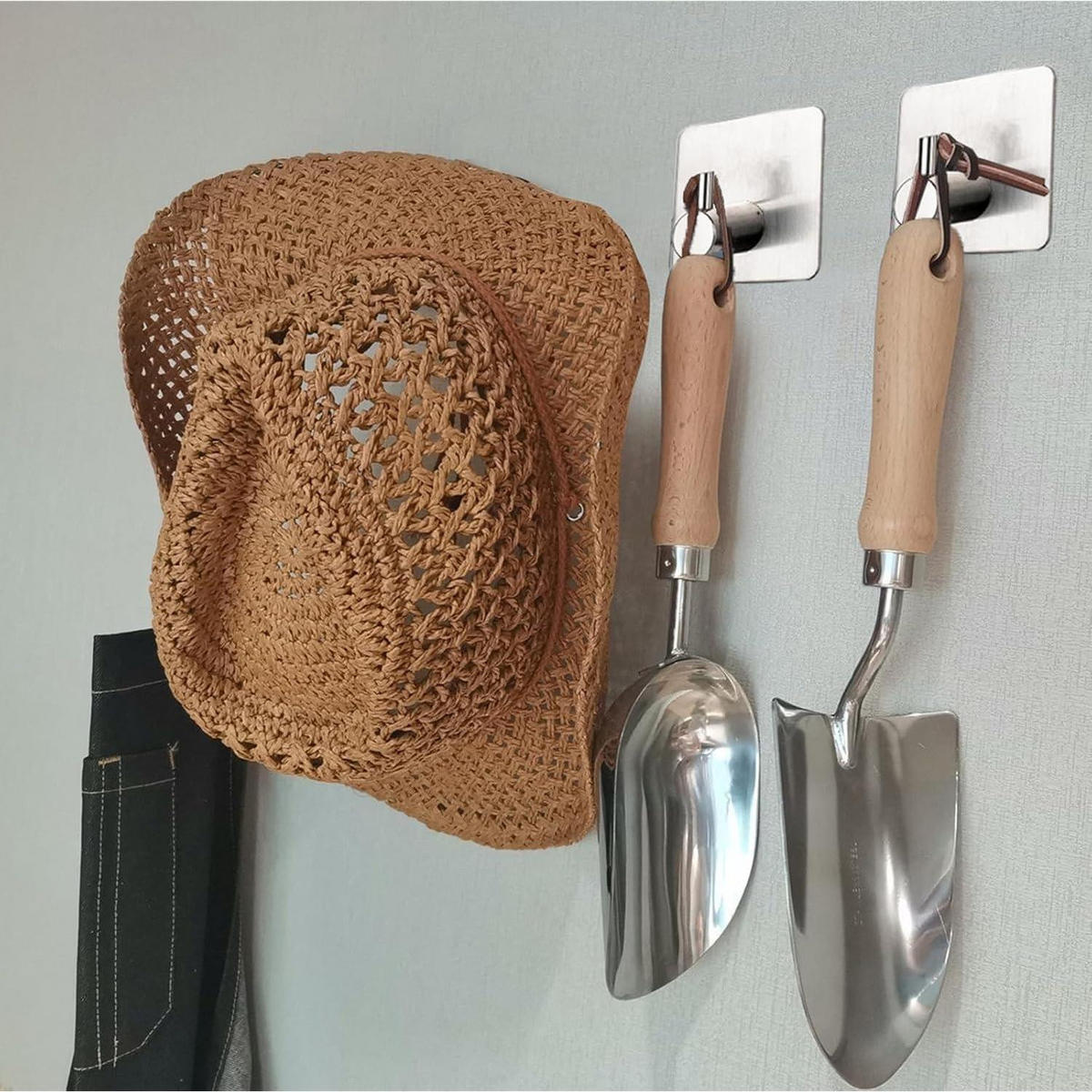 HANDTUCHHAKEN 6 Stück Set Selbstklebend Edelstahl Silber - Silberfarben, Metall (4.5/2.7/4.5cm)
