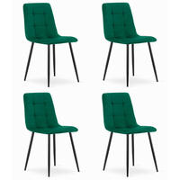 ESSZIMMERSTUHL 4-er Set PYRA dunkelgrüner Sitz - Dunkelgrün, Textil (45/87/50.5cm) - Valora