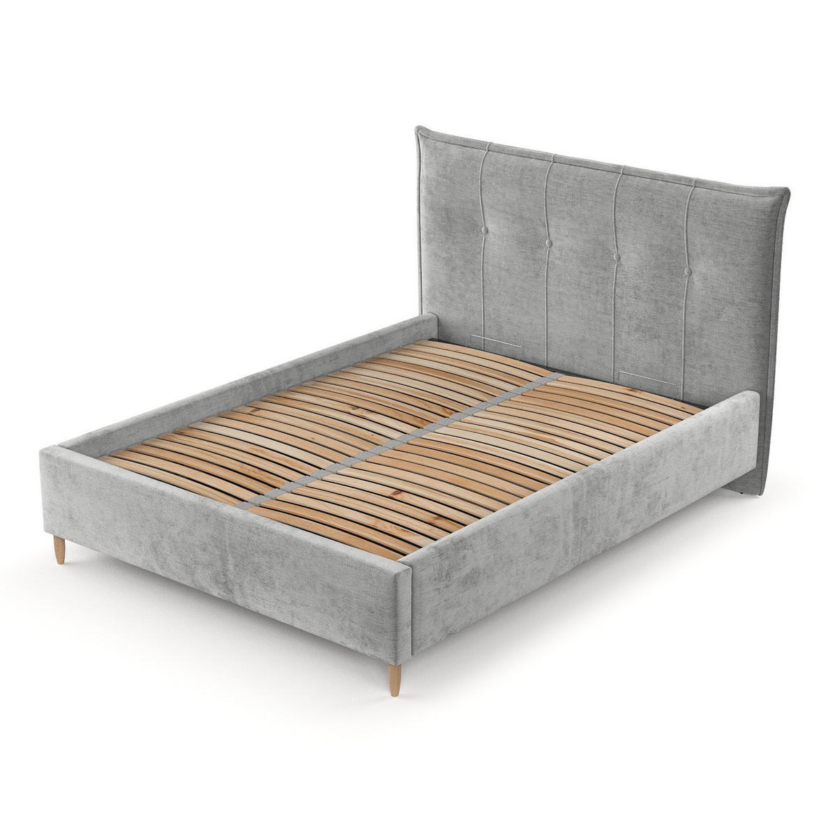 POLSTERBETT Plaza 180/200 cm Hellgrau im Lotta Stoff - Hellgrau/Naturfarben, Holz/Holzwerkstoff (180/200cm) - AltaBeds