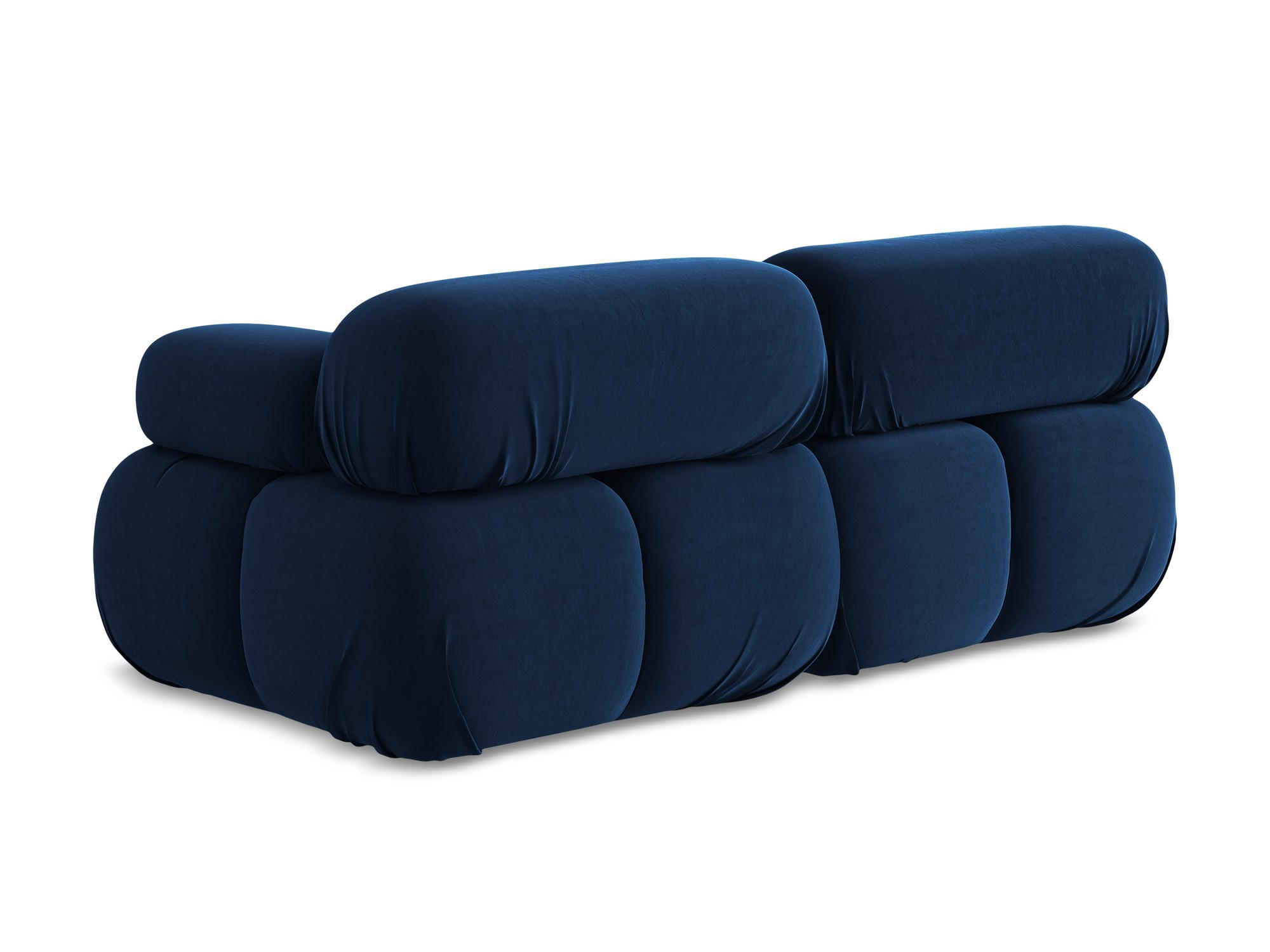 2-SITZER-SOFA Samt Stoff Blau - Blau/Schwarz, Kunststoff/Textil (190/70/96cm) - Makamii