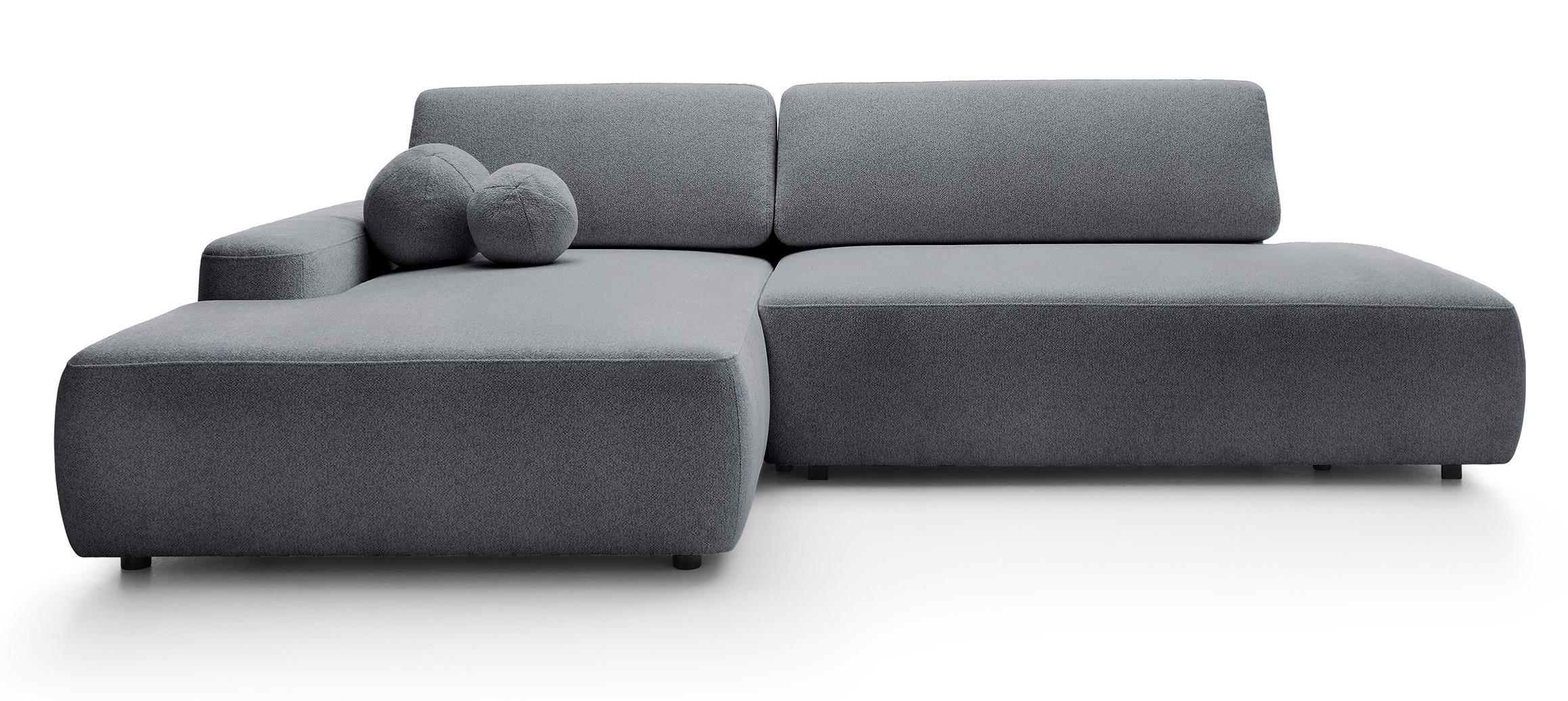 ECKSOFA 275 cm mit Schlaffunktion Orea O, Links, Dunkelgrau - Dunkelgrau, Holz (276/164cm) - Emporius