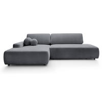 ECKSOFA 275 cm mit Schlaffunktion Orea O, Links, Dunkelgrau - Dunkelgrau, Holz (276/164cm) - Emporius