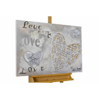 ACRYLBILD HANDGEMALT 80/60 cm - Beige/Grau, Holz/Textil (1.64/60cm) - KUNSTLOFT