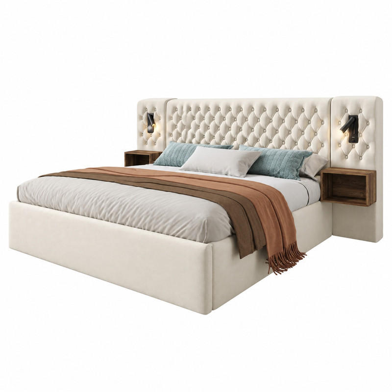 Beauniv Bett Beige 160x200 cm