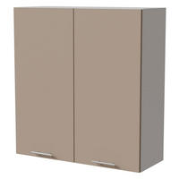 HÄNGESCHRANK Brerra W4/90 Weiß / RAL 1019 graubeige Matt 90 / 32,5 / 96cm - Graubraun/Weiß, Holz/Holzwerkstoff (90/96/32.5cm) - Feldmann-Wohnen