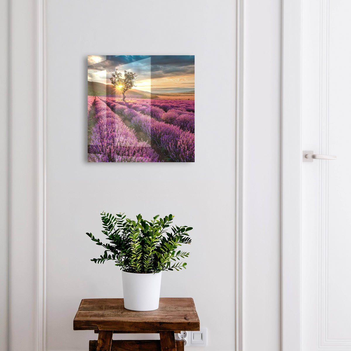 SCHLÜSSELBOX Schwarz 30x30 cm- Türöffnung nach rechts - Lavendel-Sonnenuntergang - Lila, Metall (30/30/5cm) - TULUP