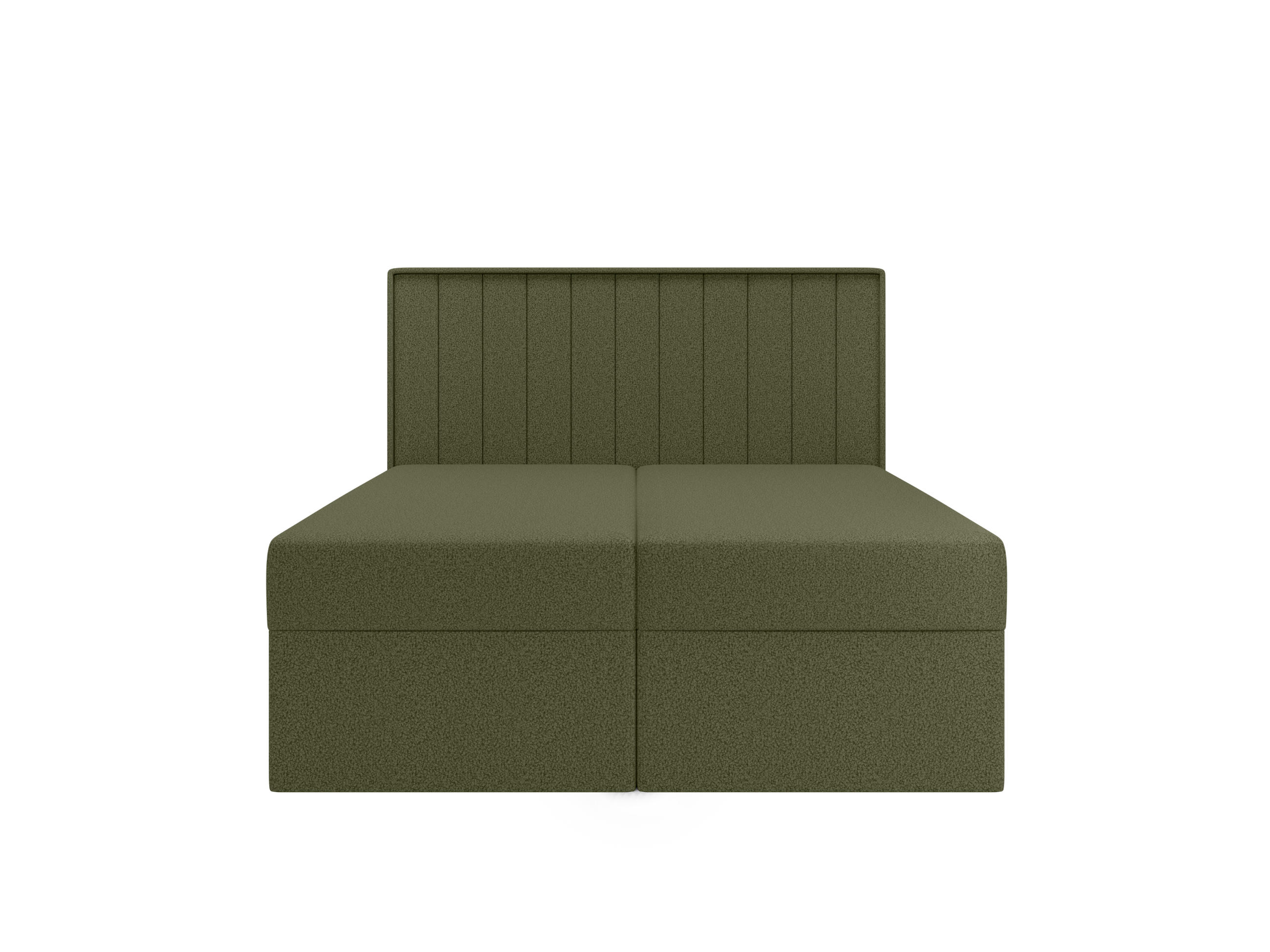 BOXBETT - Taschenmatratze + Topper 160x200 grün Bouclé - Grün, Holz/Holzwerkstoff (160/200cm) - SIMKAM Furniture