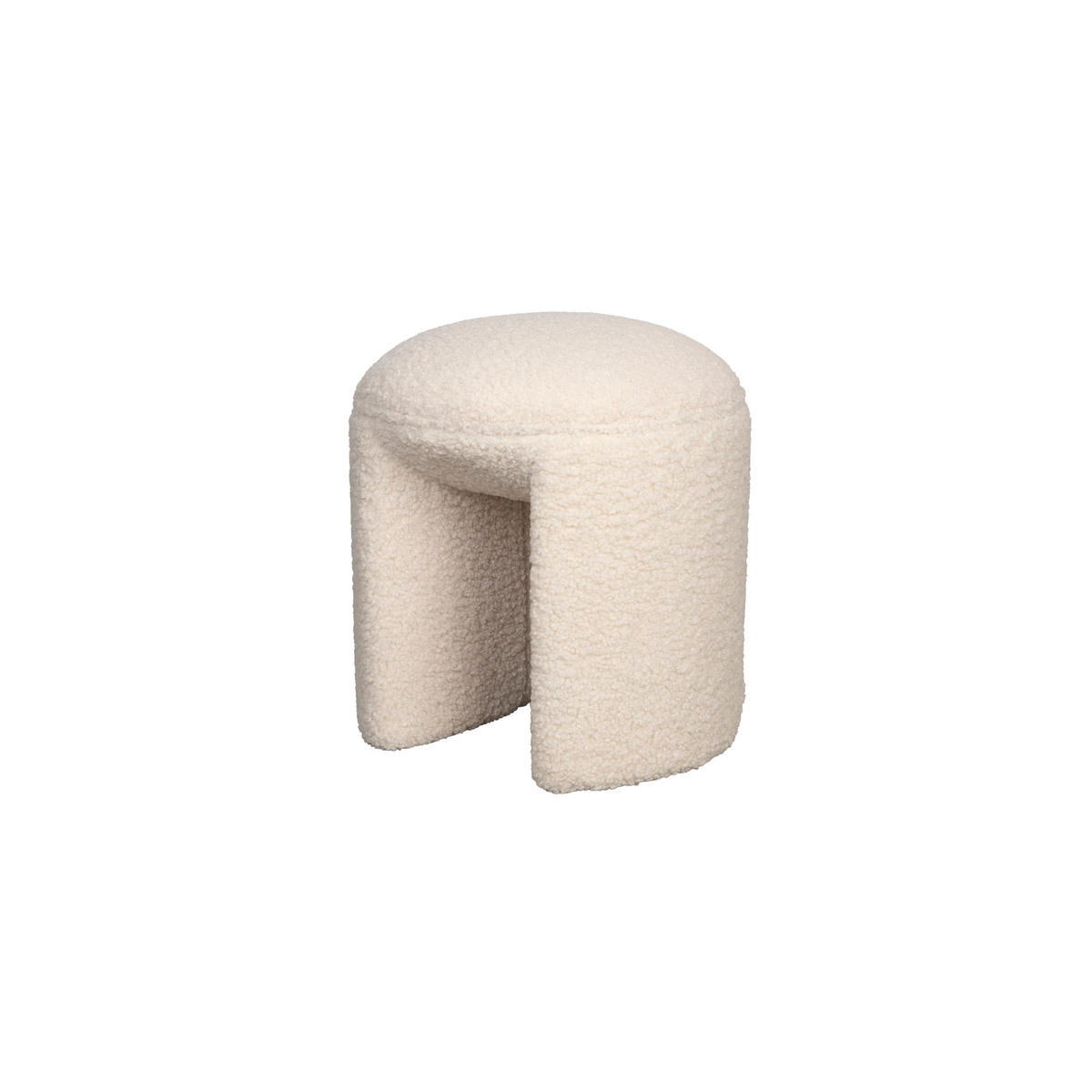 SITZHOCKER Noxx Pouf/ Bouclé Weiß - Weiß, Kunststoff (42/46/42cm) - Housecraft Living
