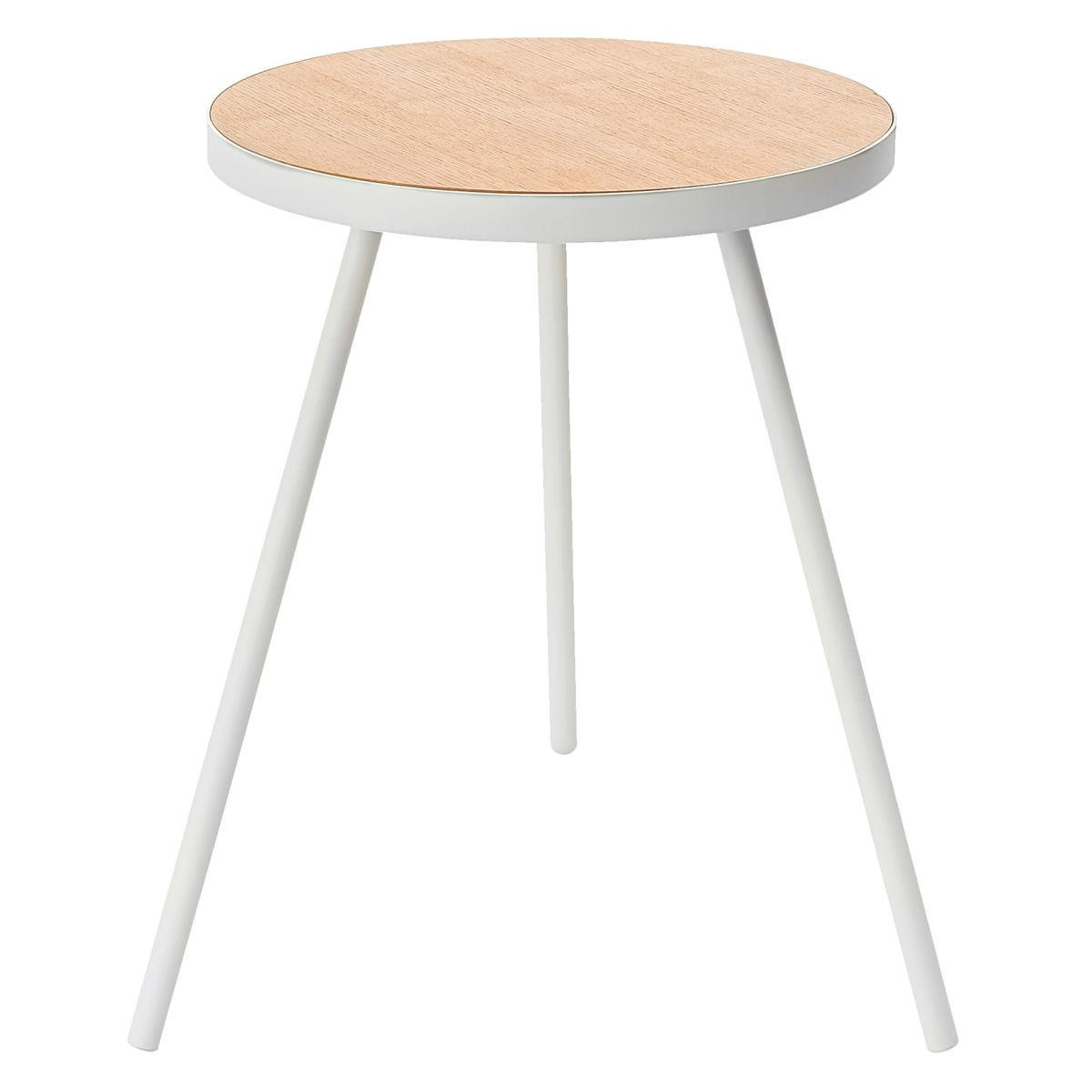 BEISTELLTISCH Tower weiß 49/50/49 cm rund - Weiß, Metall (49/49/50cm) - Yamazaki