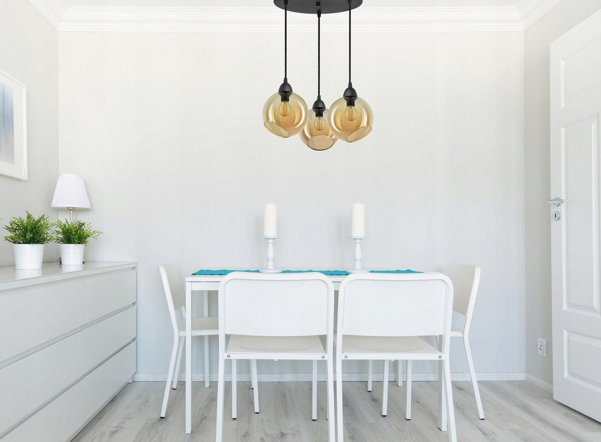PENDELLEUCHTE Kogel - Transparent/Schwarz, Glas/Metall (35/35/80cm) - kiki design