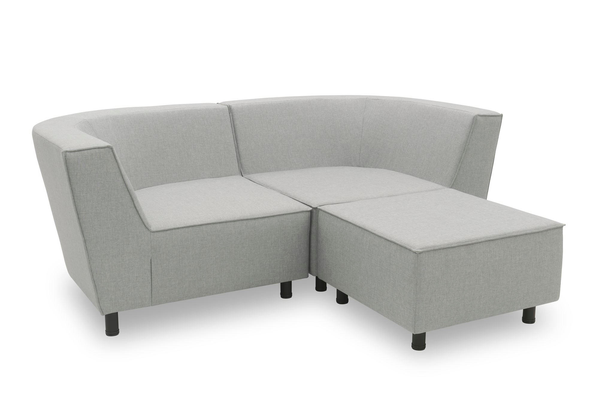 GARTENLOUNGE-SET 2 Brandie 206x77x176 mit Outdoorbezug in silber - Silberfarben, Kunststoff (206/77/176cm) - 58aufmkessel
