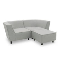 GARTENLOUNGE-SET 2 Brandie 206x77x176 mit Outdoorbezug in silber - Silberfarben, Kunststoff (206/77/176cm) - 58aufmkessel