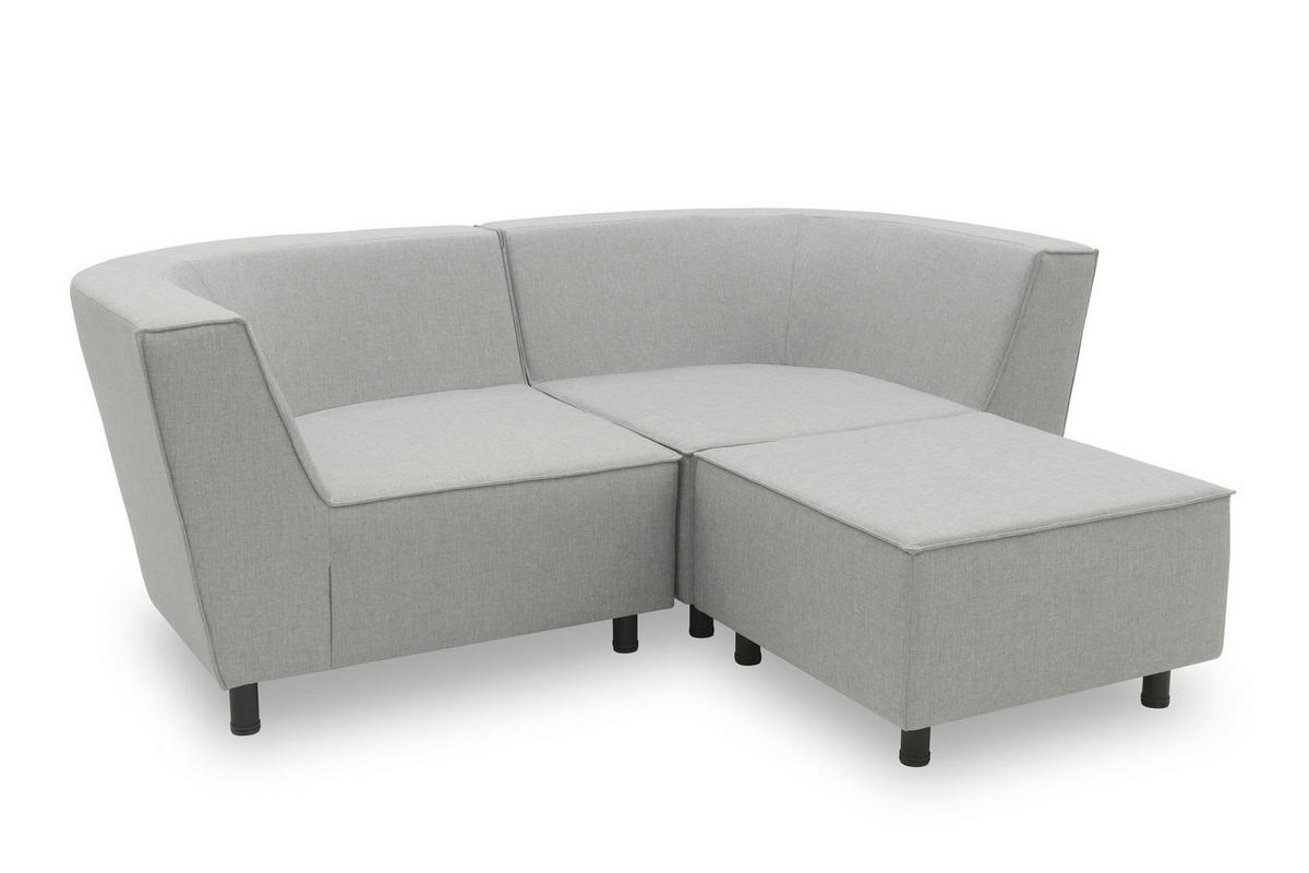 GARTENLOUNGE-SET 2 Brandie 206x77x176 mit Outdoorbezug in silber - Silberfarben, Kunststoff (206/77/176cm) - 58aufmkessel