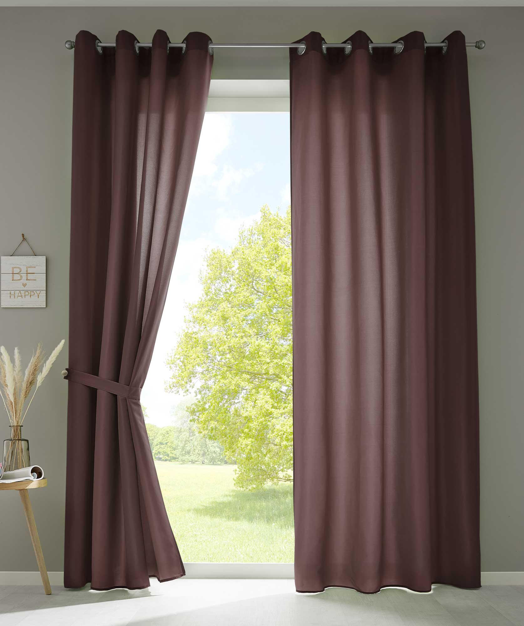 VORHANG 2ER SET BERLIN HxB 245x140cm Braun - Braun, Textil (140/245/245cm) - Gardinenbox
