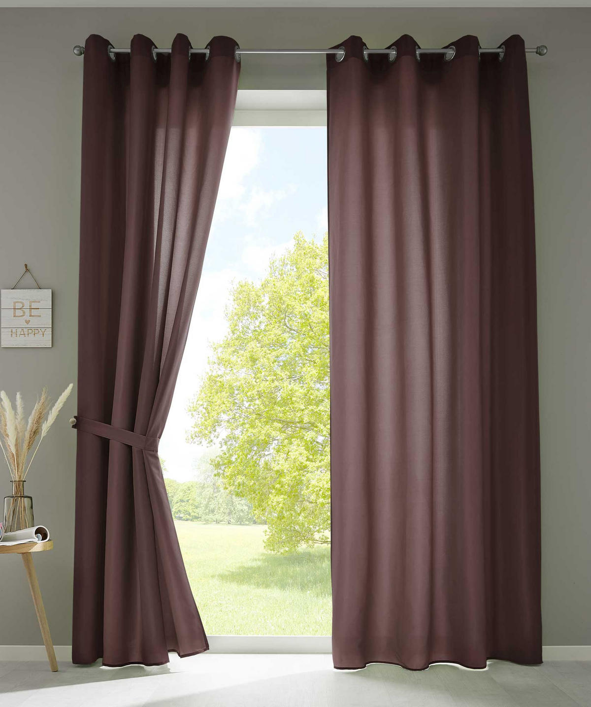 VORHANG 2ER SET BERLIN HxB 245x140cm Braun - Braun, Textil (140/245/245cm) - Gardinenbox