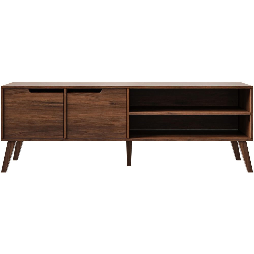 Beautysofa NÍZKÁ komoda Norel se 2 dvířky, 160 cm, ořech