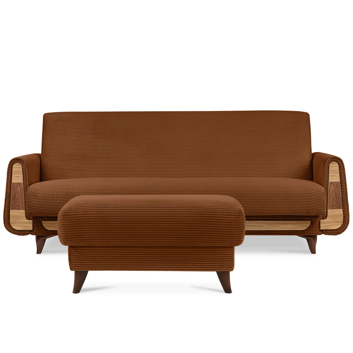 HOCKER GUSTAVO II, Rostbraun - Rotbraun/Braun, Holz/Holzwerkstoff (92/49/92cm) - KONSIMO®