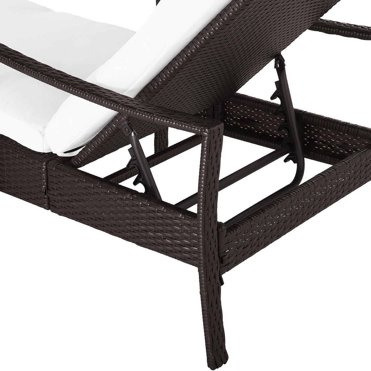 GARTENLIEGE braun Vasto - Braun, Kunststoff (63/96/158cm) - Beliani